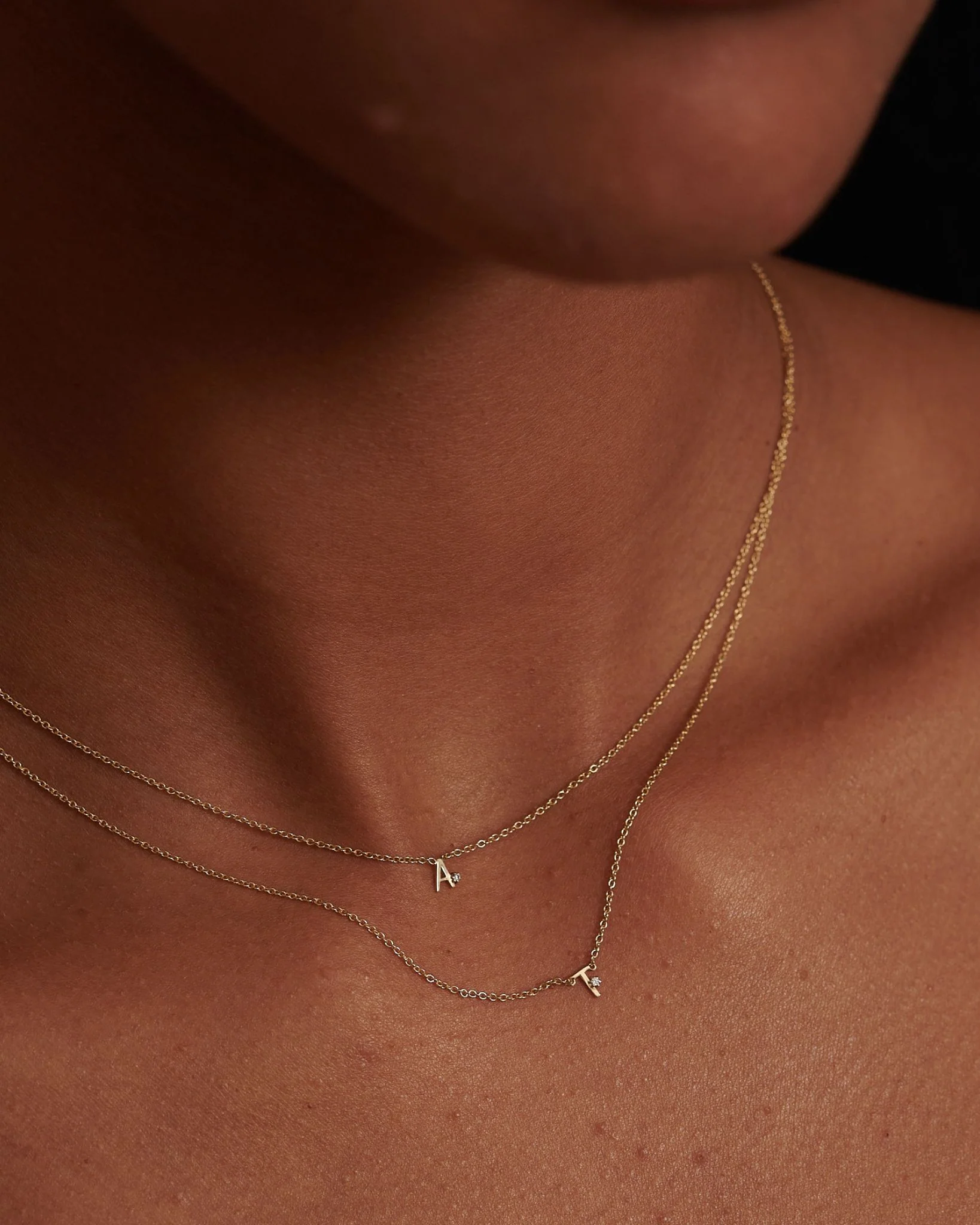 Solid Gold Initial Necklace - Image 5
