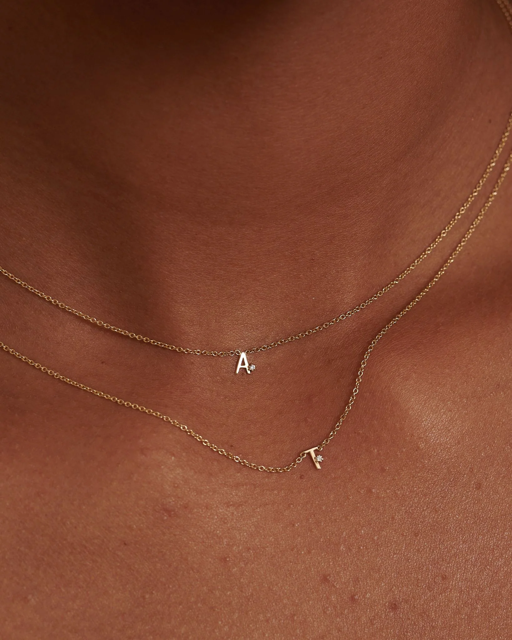 Solid Gold Initial Necklace - Image 8
