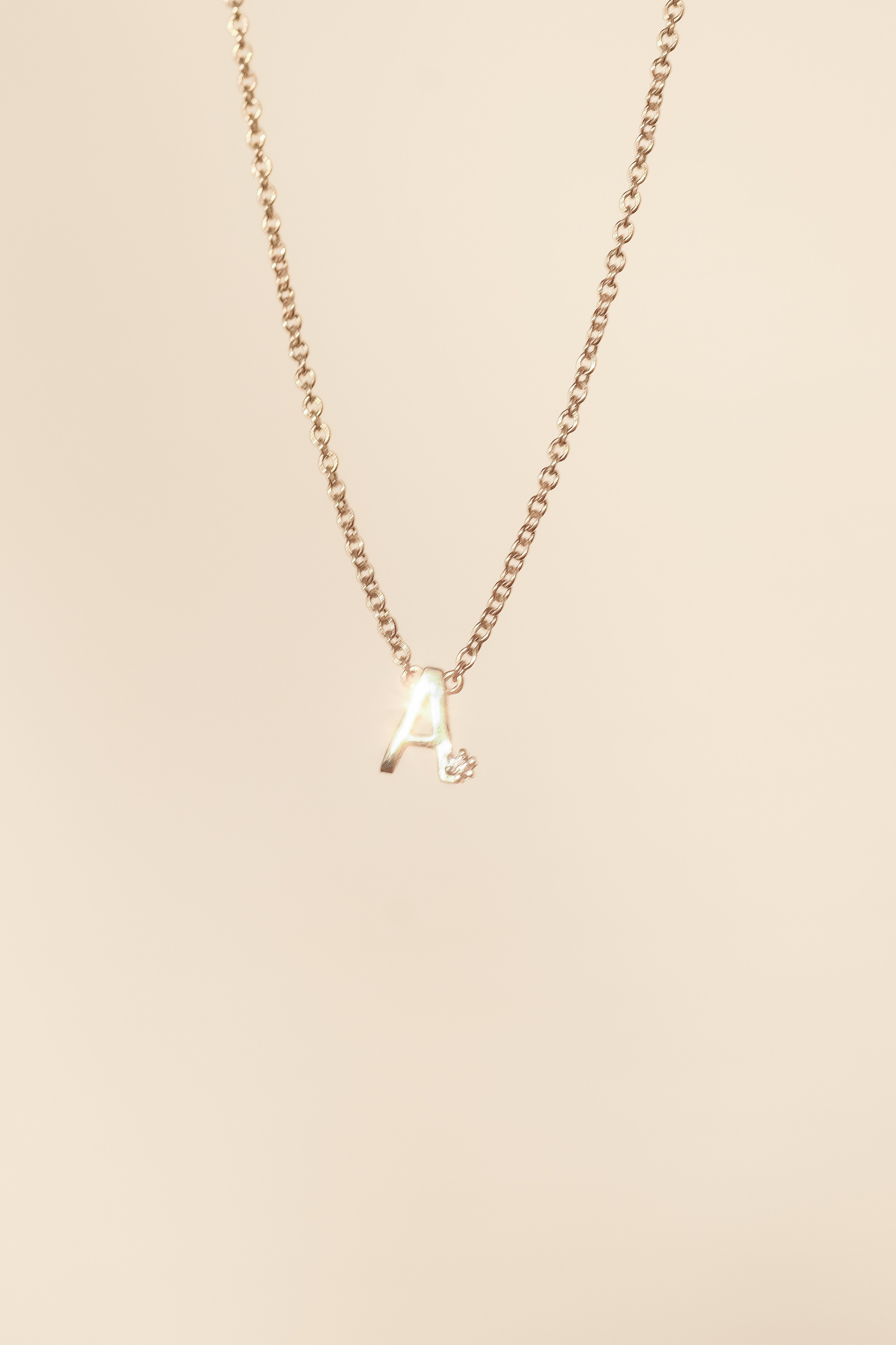 Solid Gold Initial Necklace - Image 9