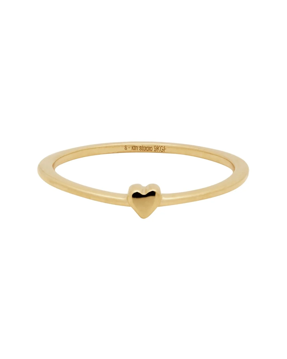 Solid Gold Lumi Heart Stacking Ring - Image 11