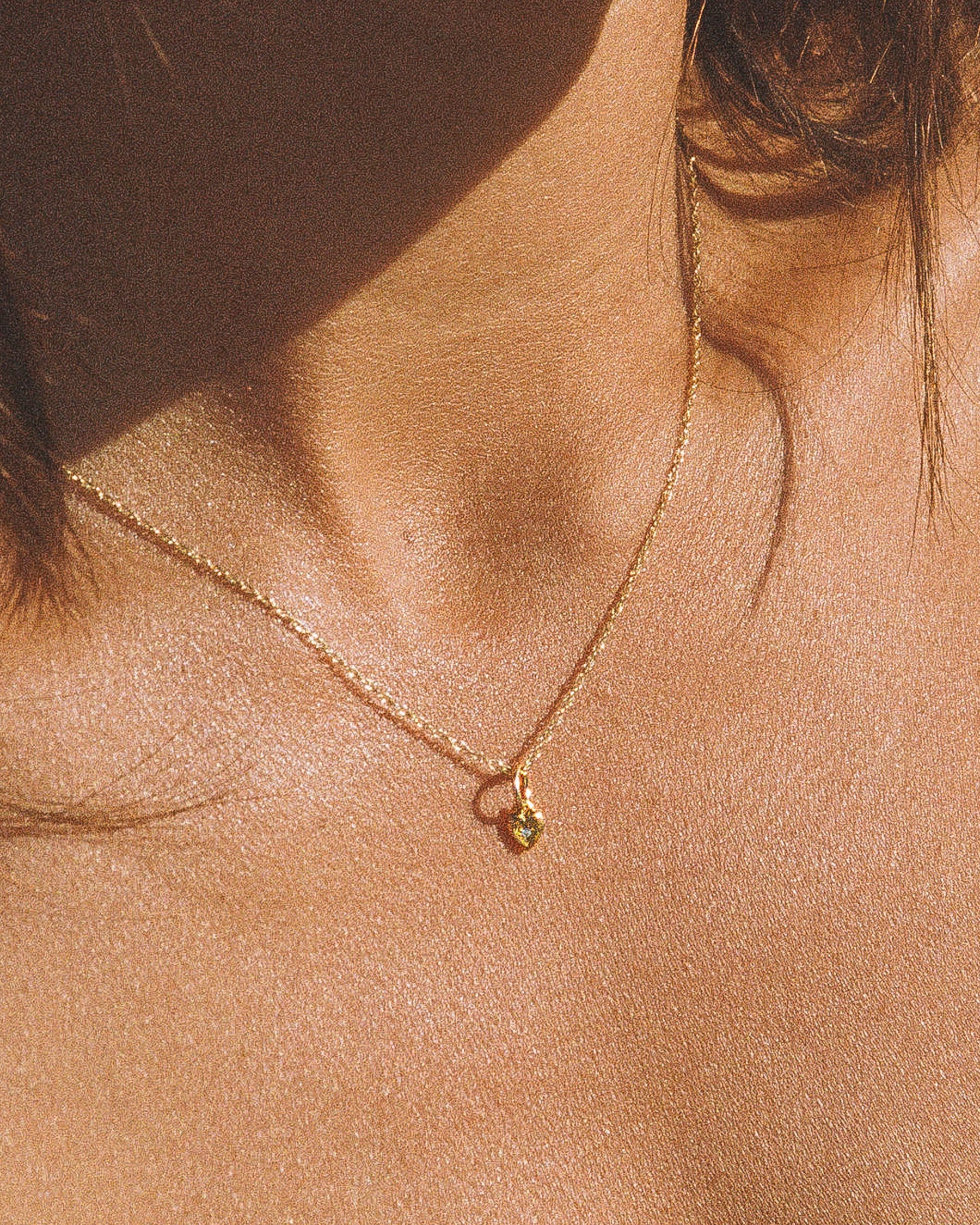Solid Gold Mini Heart Necklace - Image 7