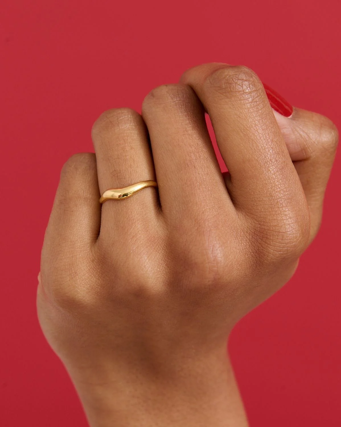 Solid Gold Romy Wave Ring - Image 2