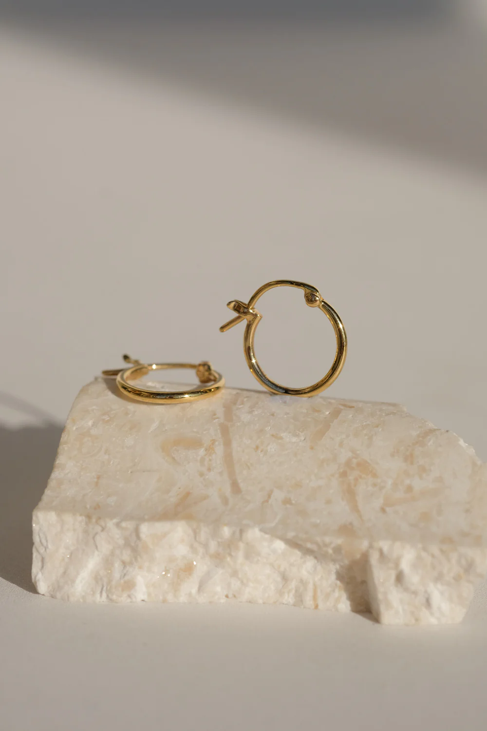 Solid Gold Slim Latch Hoops - 12mm - Image 2