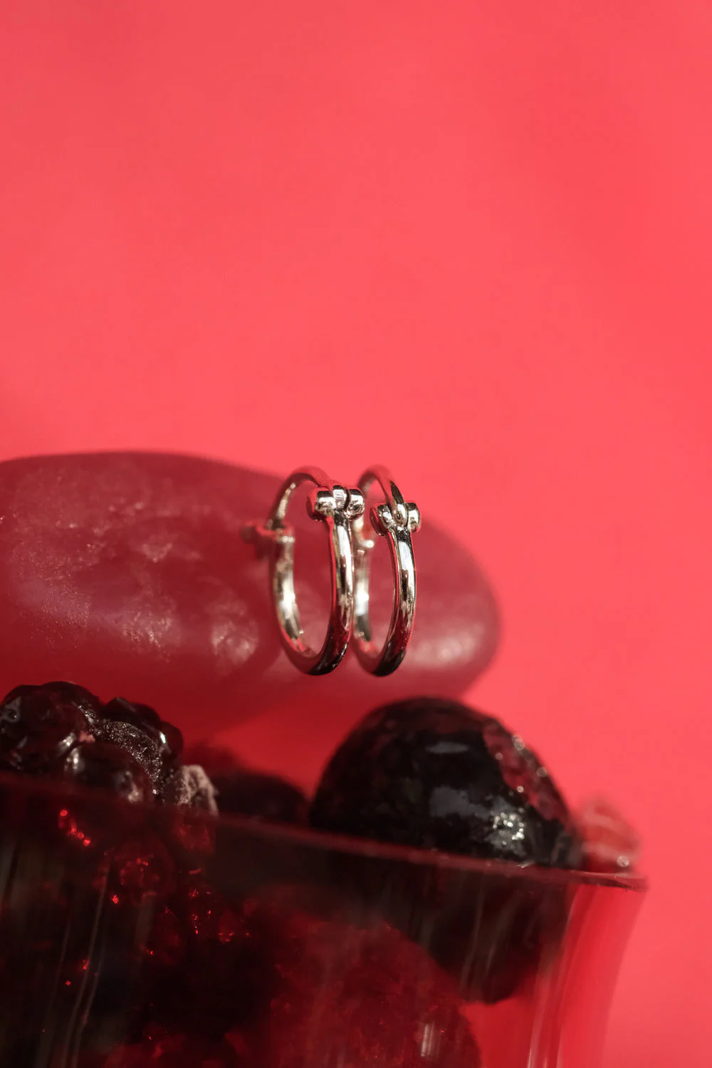 Solid White Gold Slim Latch Hoops - 12mm - Image 3