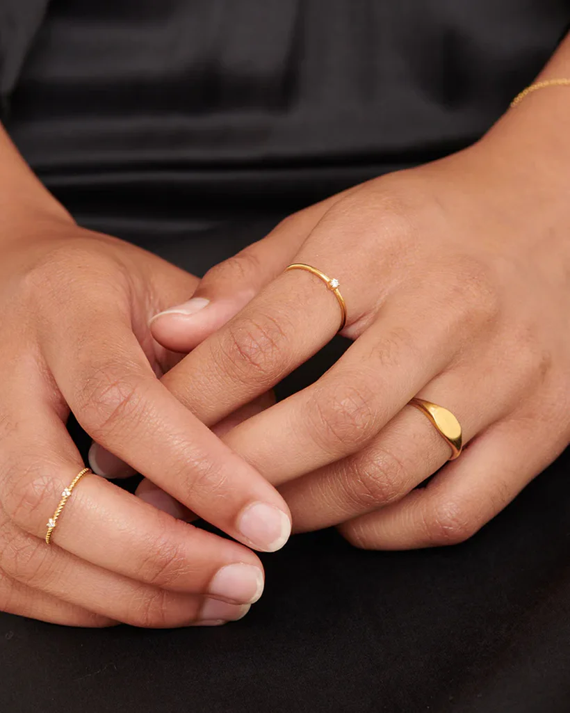 Sora Solid Gold Signet Ring - Image 6