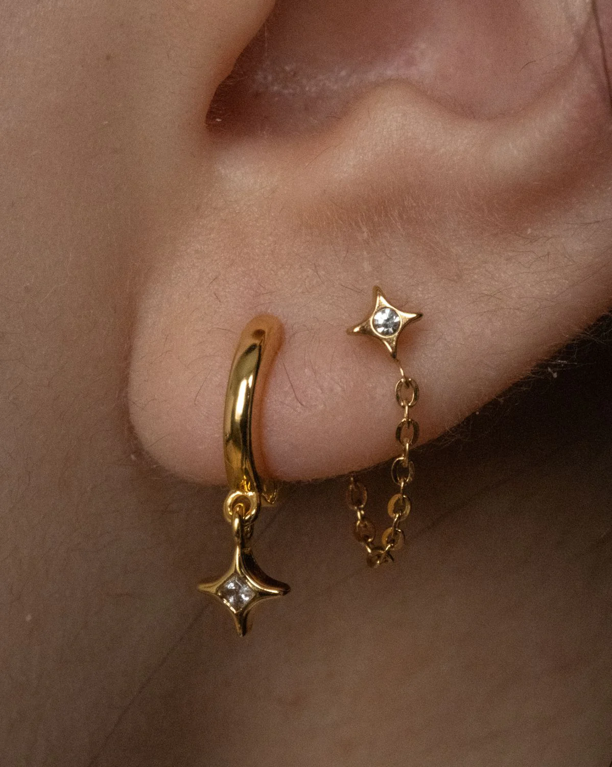 Sparkle Chain Studs - Image 5