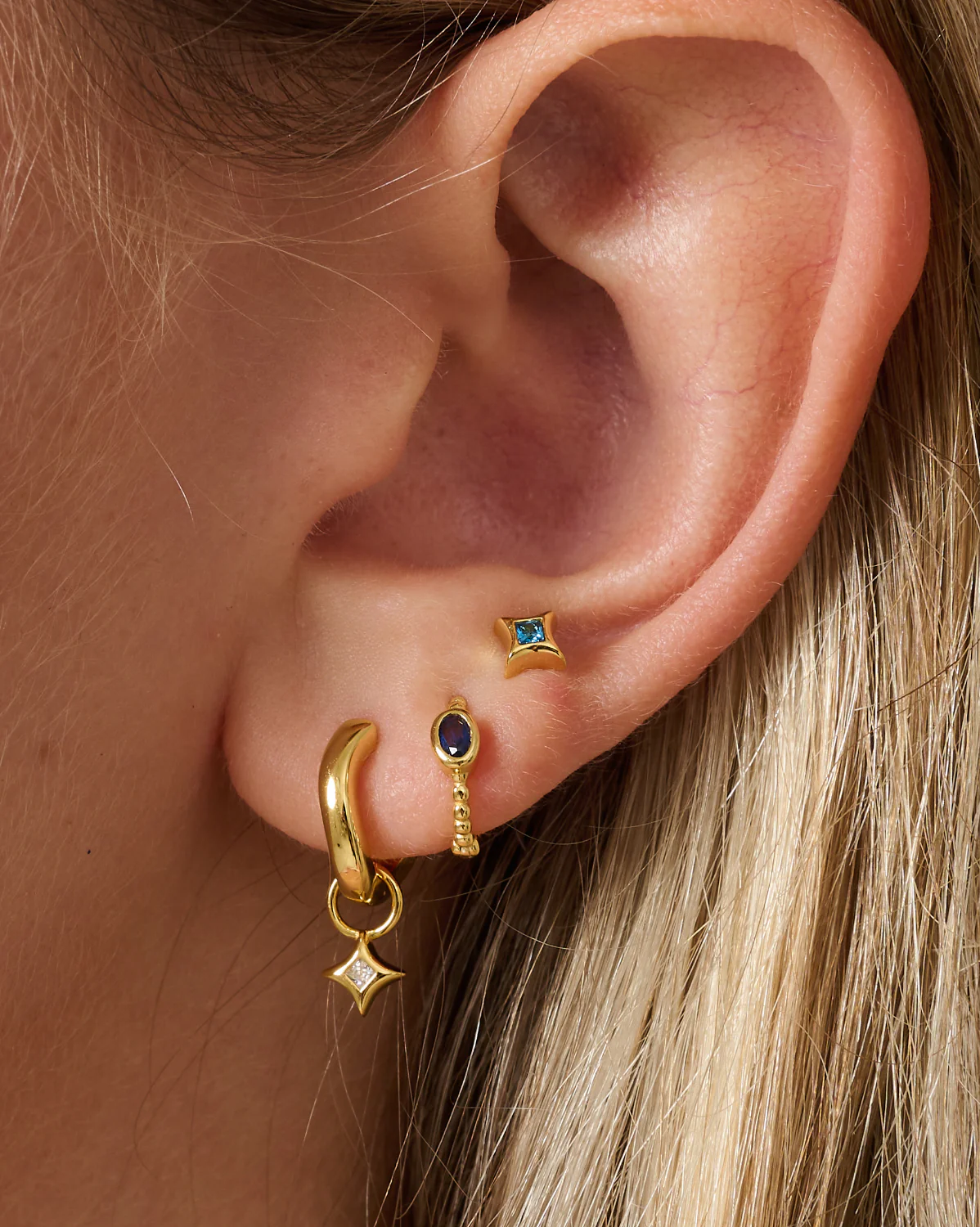 Sparkle Piercing - Aquamarine CZ ( March) - Image 8