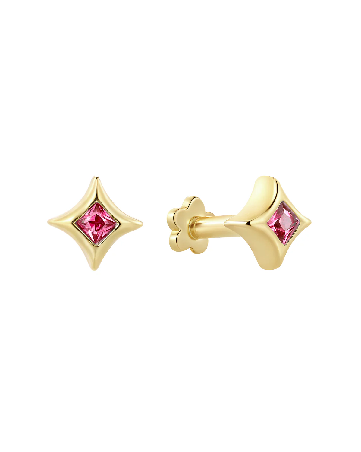 Sparkle Piercing - Ruby CZ (July)