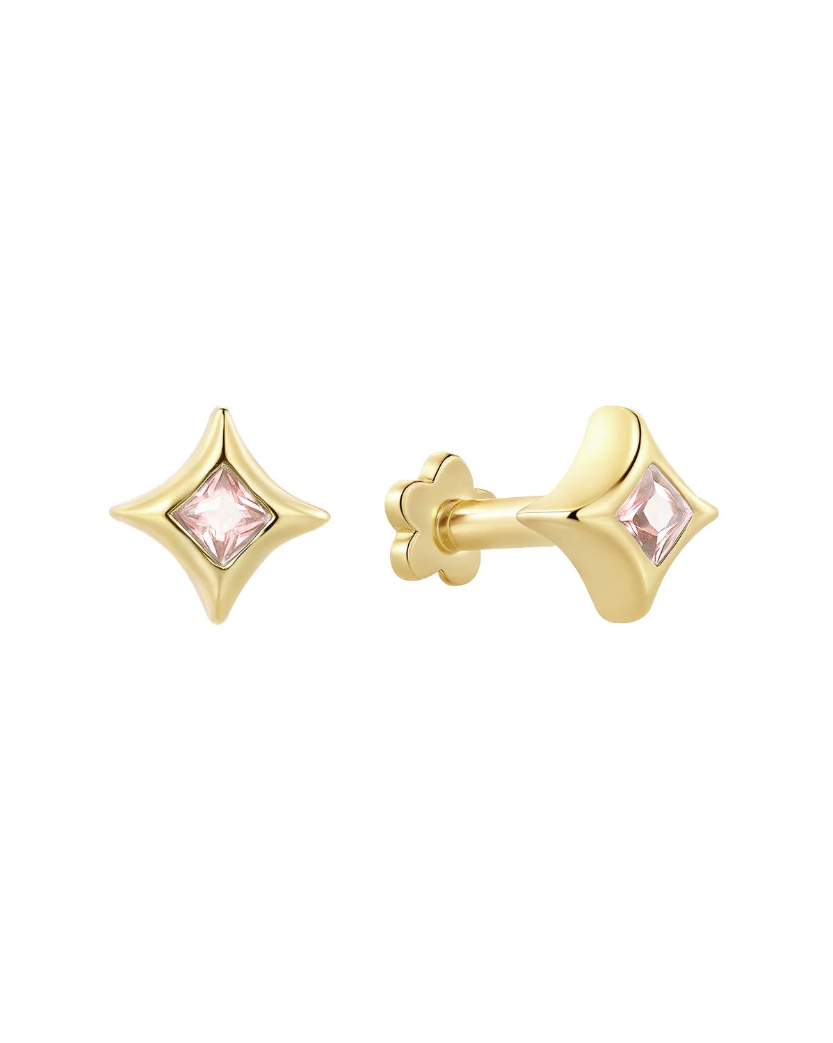 Sparkle Piercing - Soft Pink CZ (October)