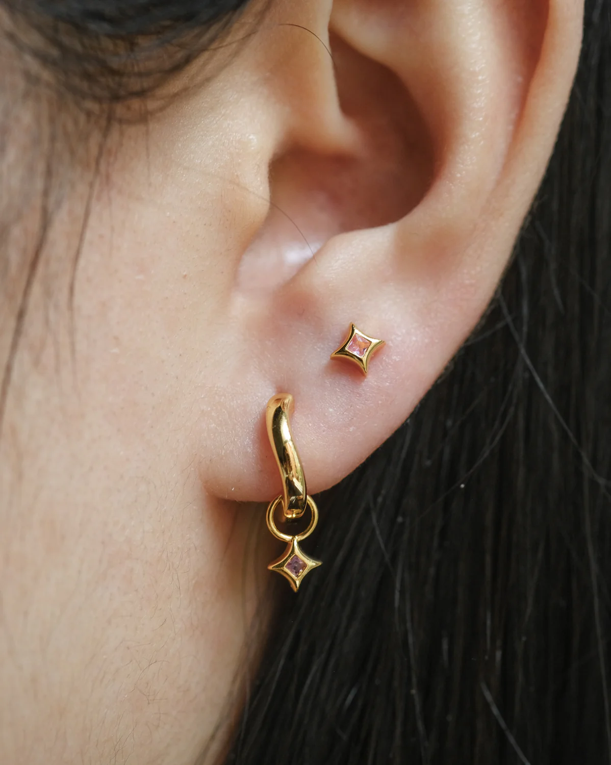Sparkle Piercing - Soft Pink CZ (October) - Image 2