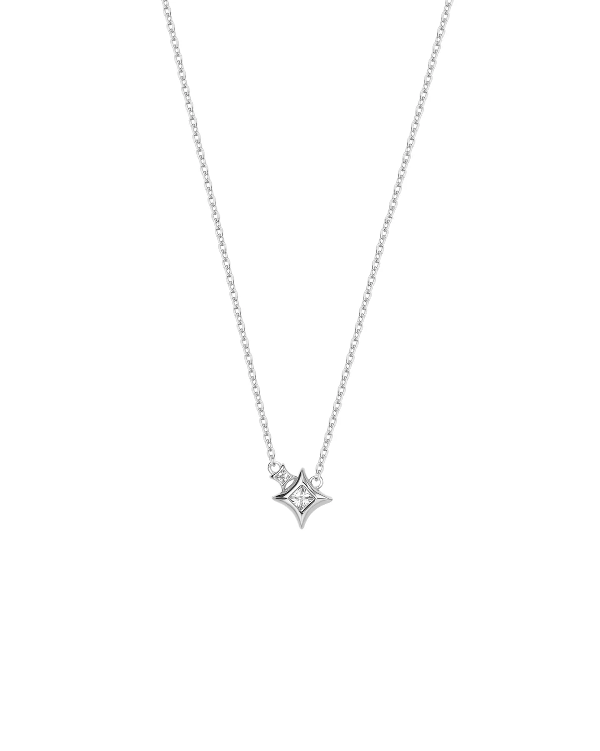 Stella Twin Sparkle Necklace - Sterling Silver
