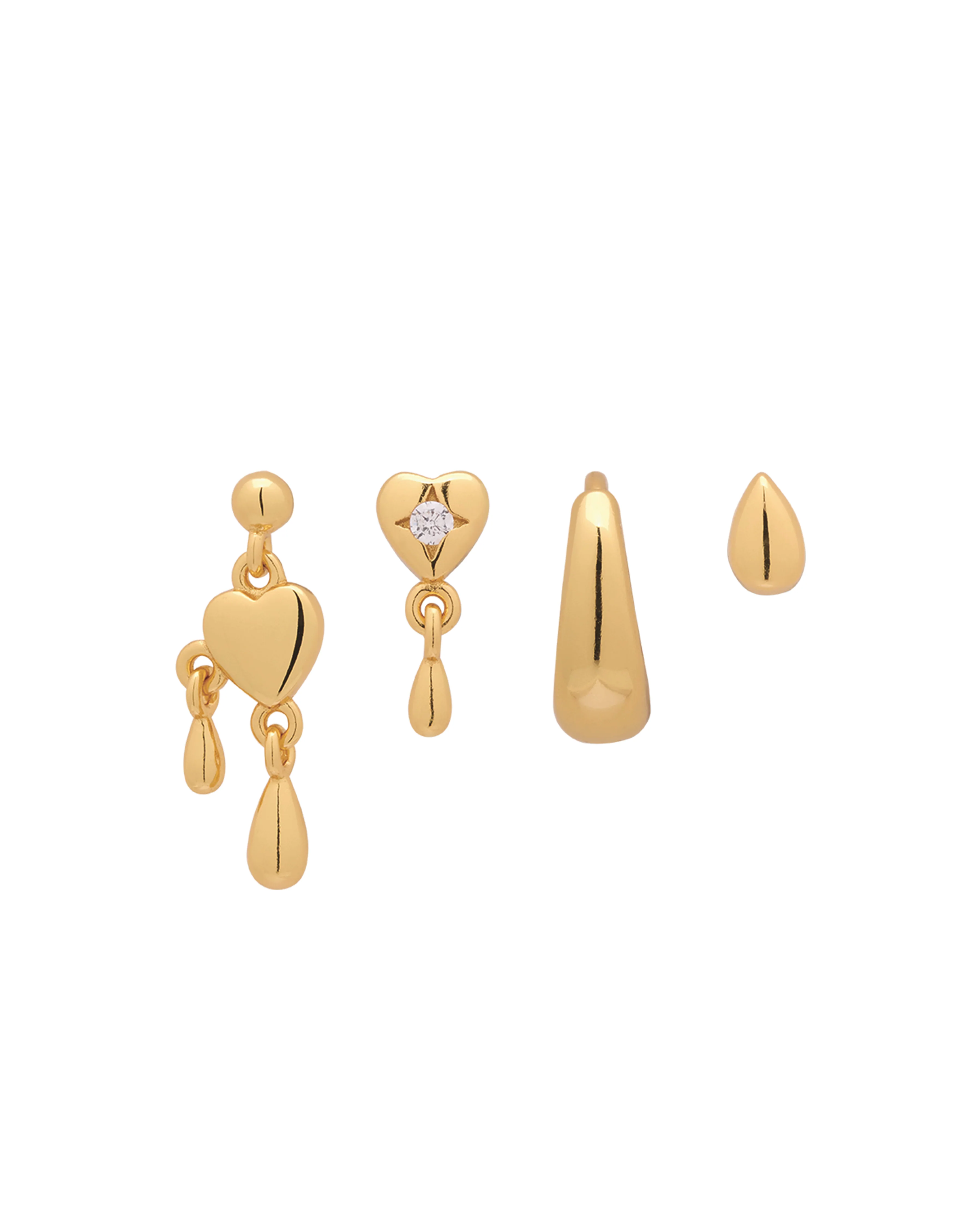Teardrop Heart Earrings Set