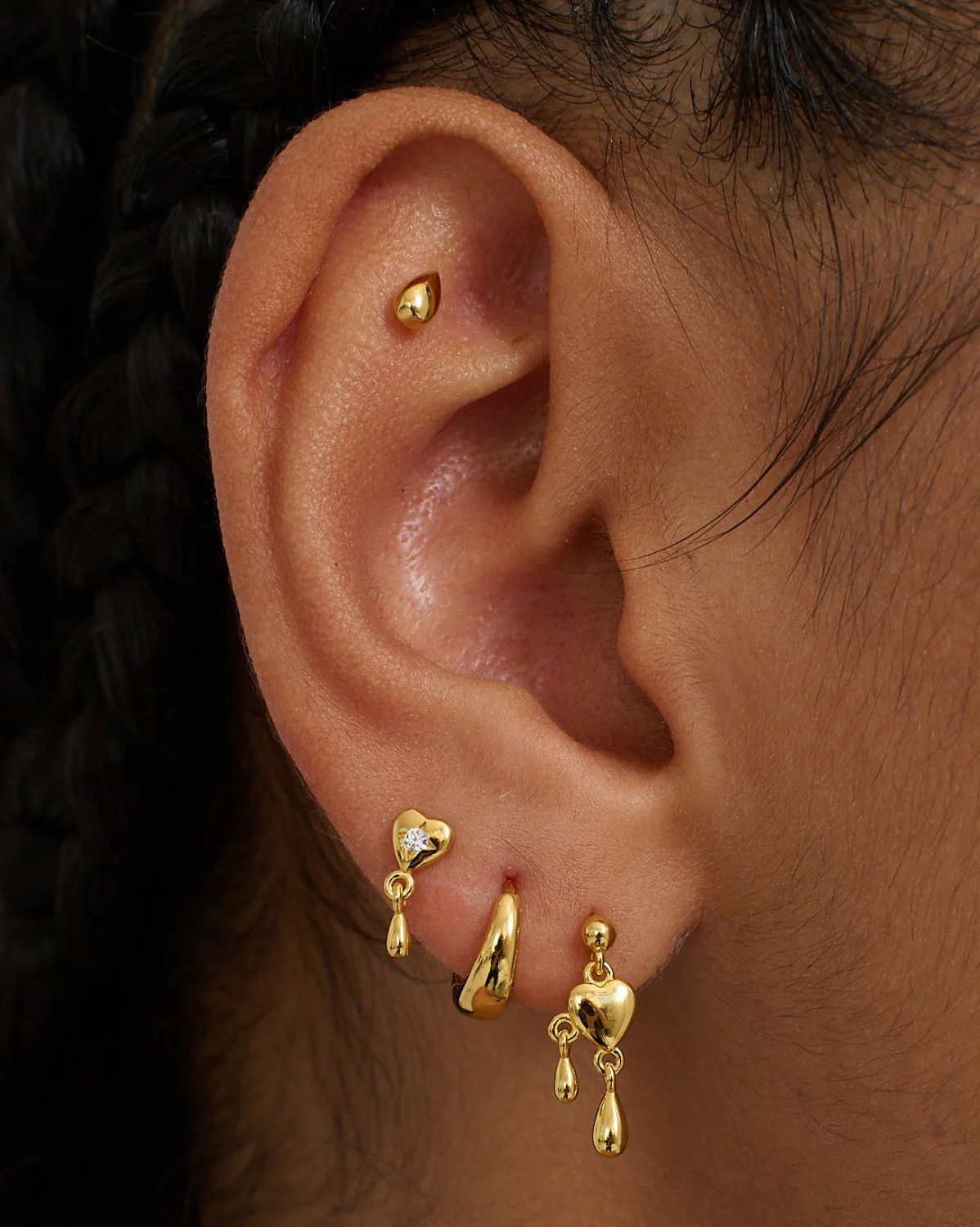 Teardrop Heart Earrings Set - Image 2