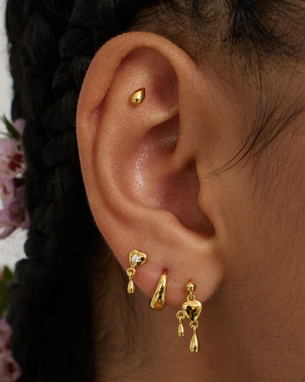 Teardrop Heart Earrings Set - Image 6