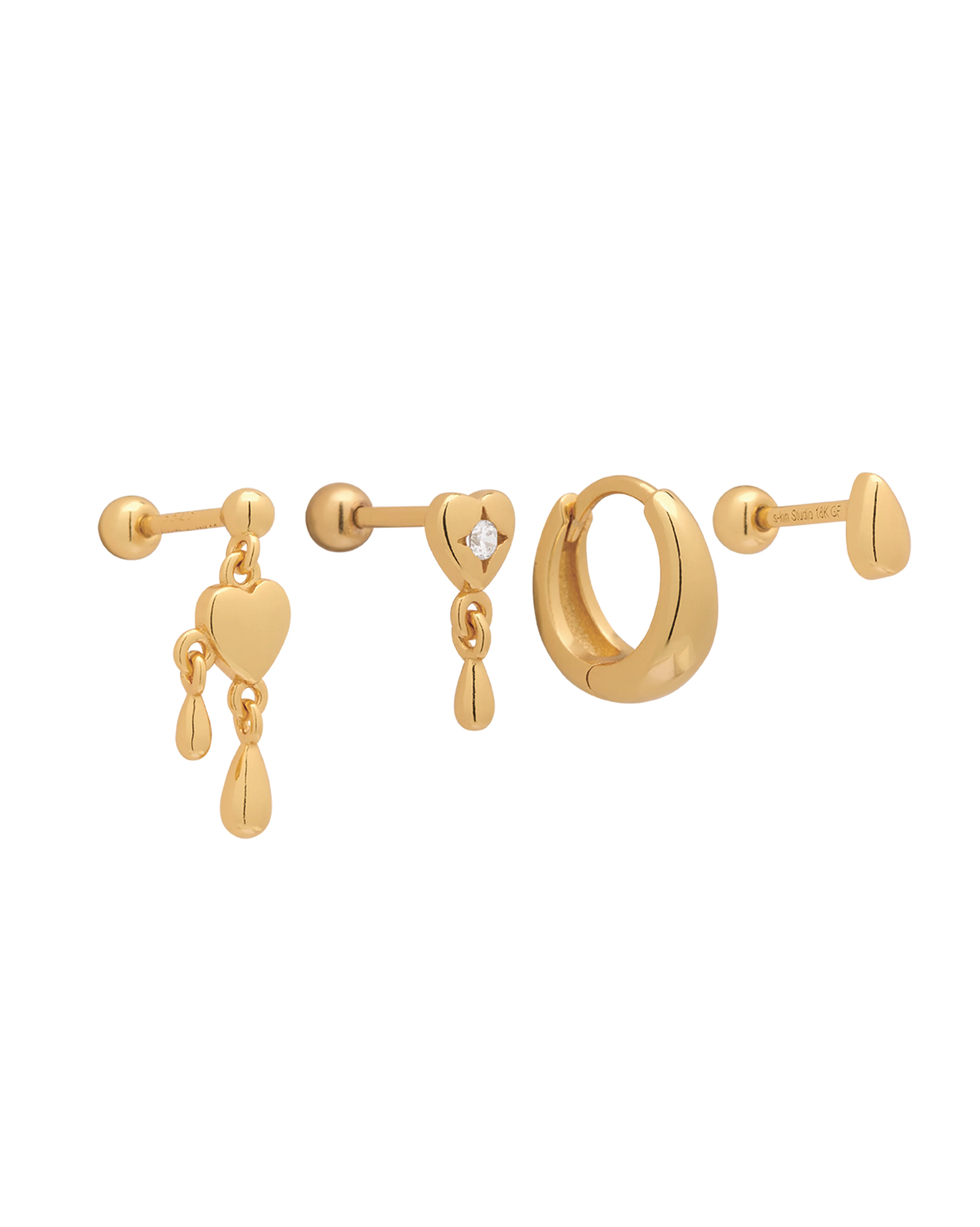 Teardrop Heart Earrings Set - Image 8