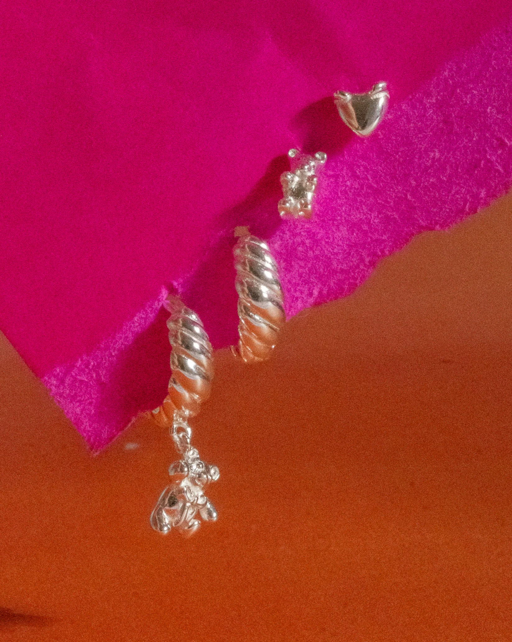 Teddy Bear Earrings Set - Sterling Silver - Image 3