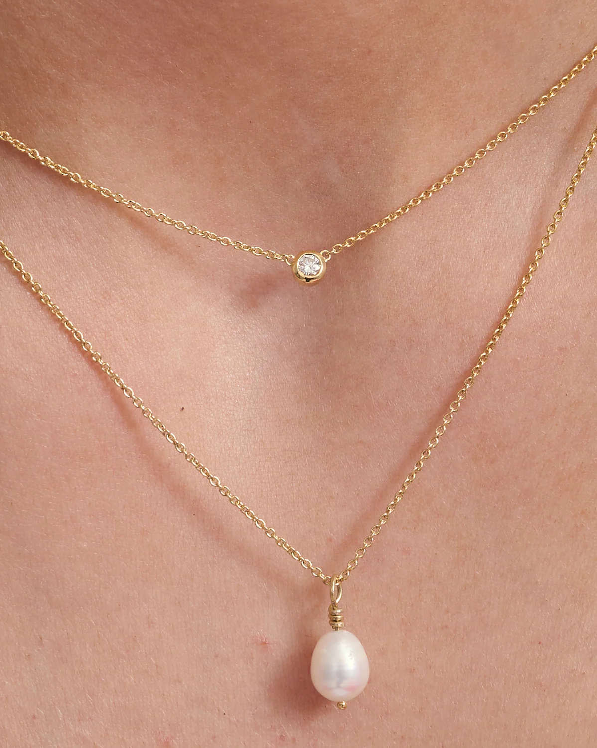 Teroso Bezel Diamond Solid Gold Necklace - Image 5