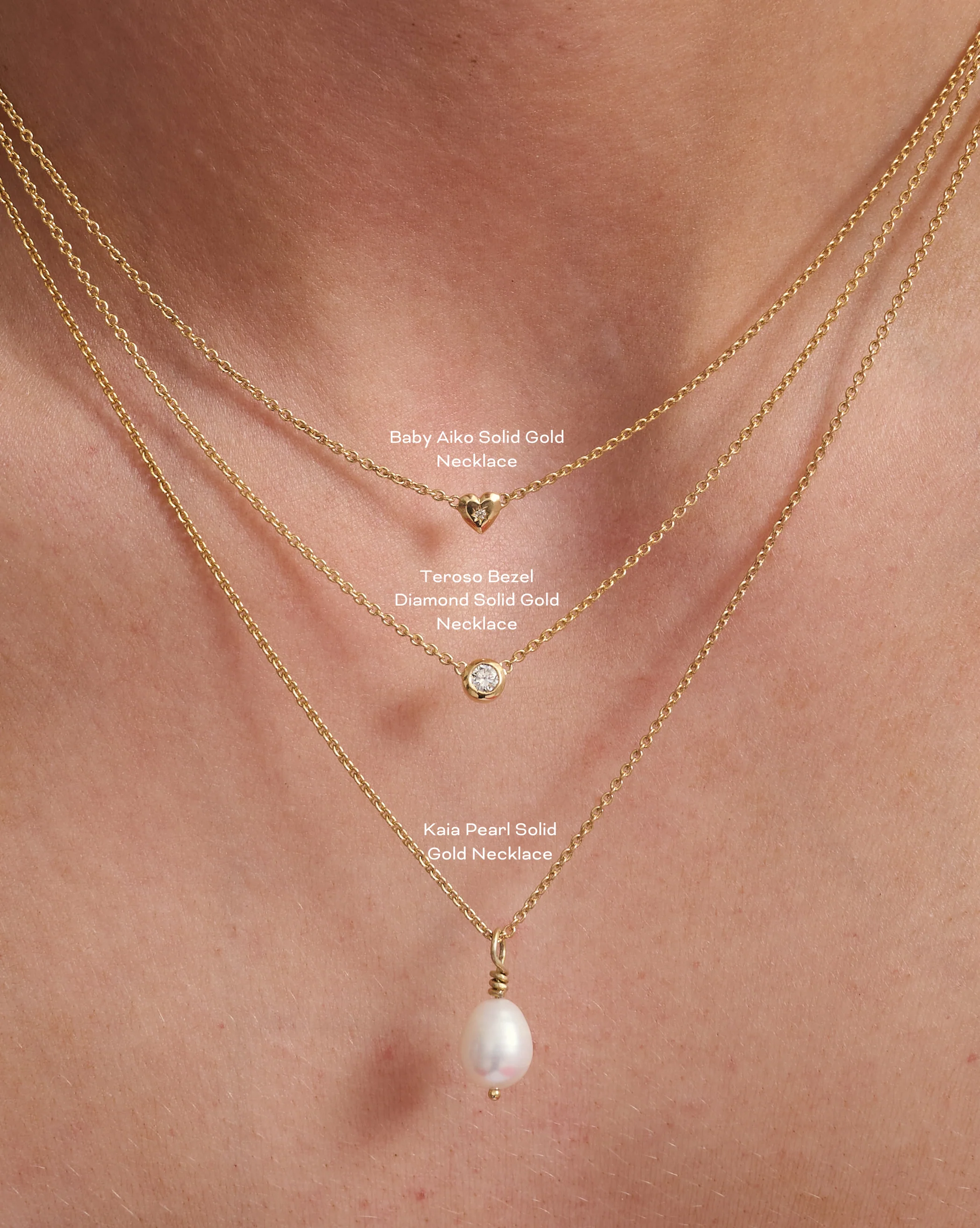 Kaia Pearl Solid Gold Necklace - Image 6
