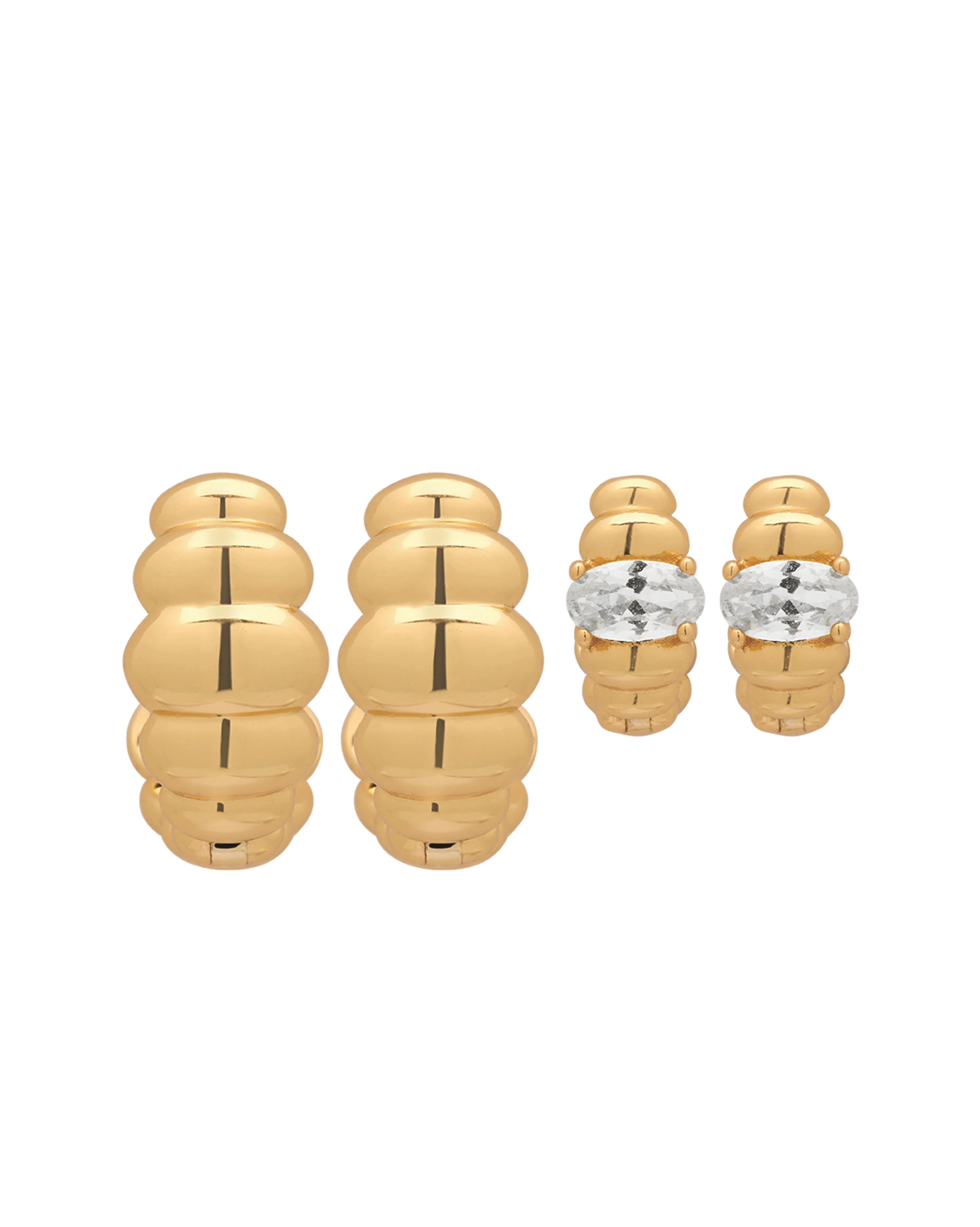 Toggle Ribbed Hoops Set