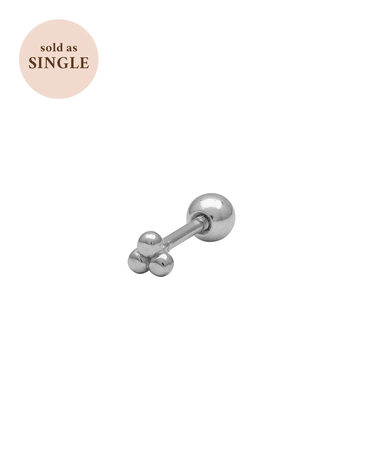 Trinity Single Stud - Sterling Silver - Image 6