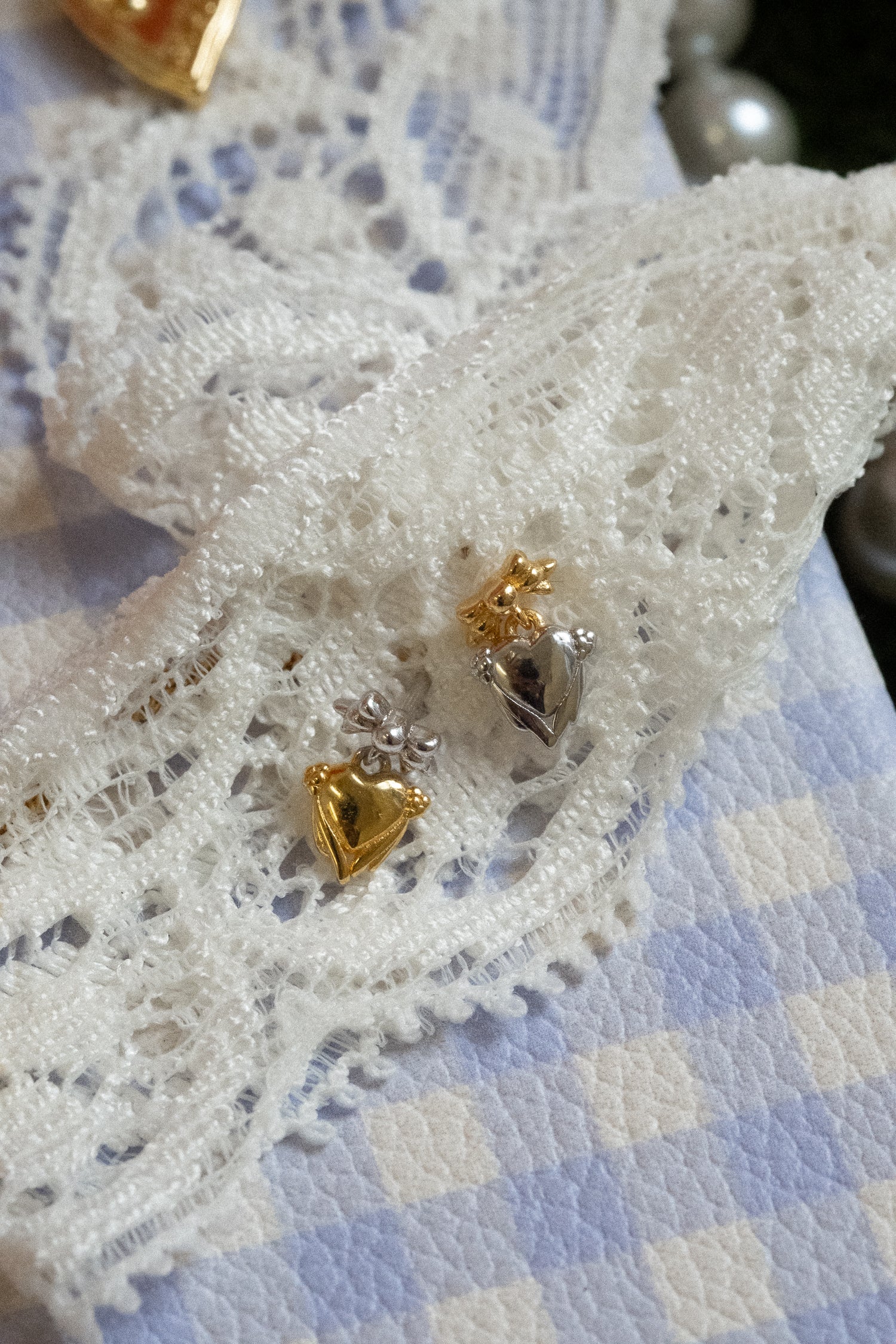 Two-Toned Bow Earrings - Image 3