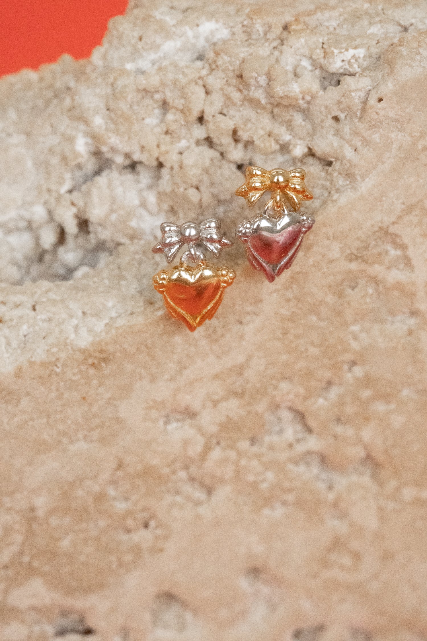 Two-Toned Bow Earrings - Image 4