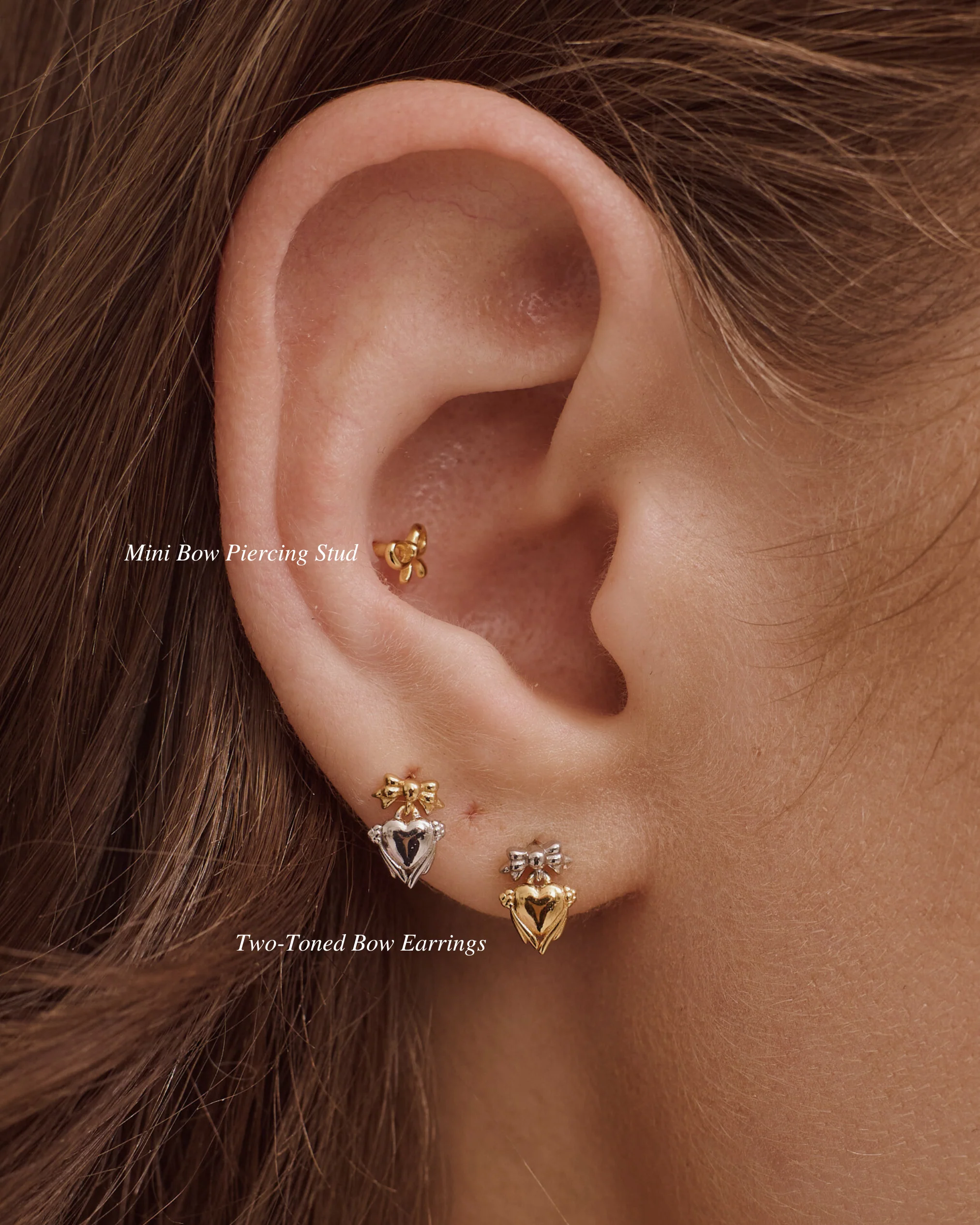Two-Toned Bow Earrings - Image 5