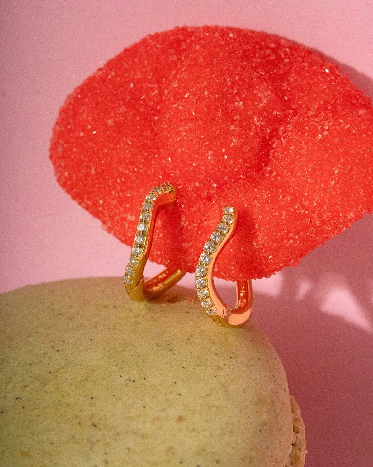 Valentina Wavy Pave Hoops - Image 4