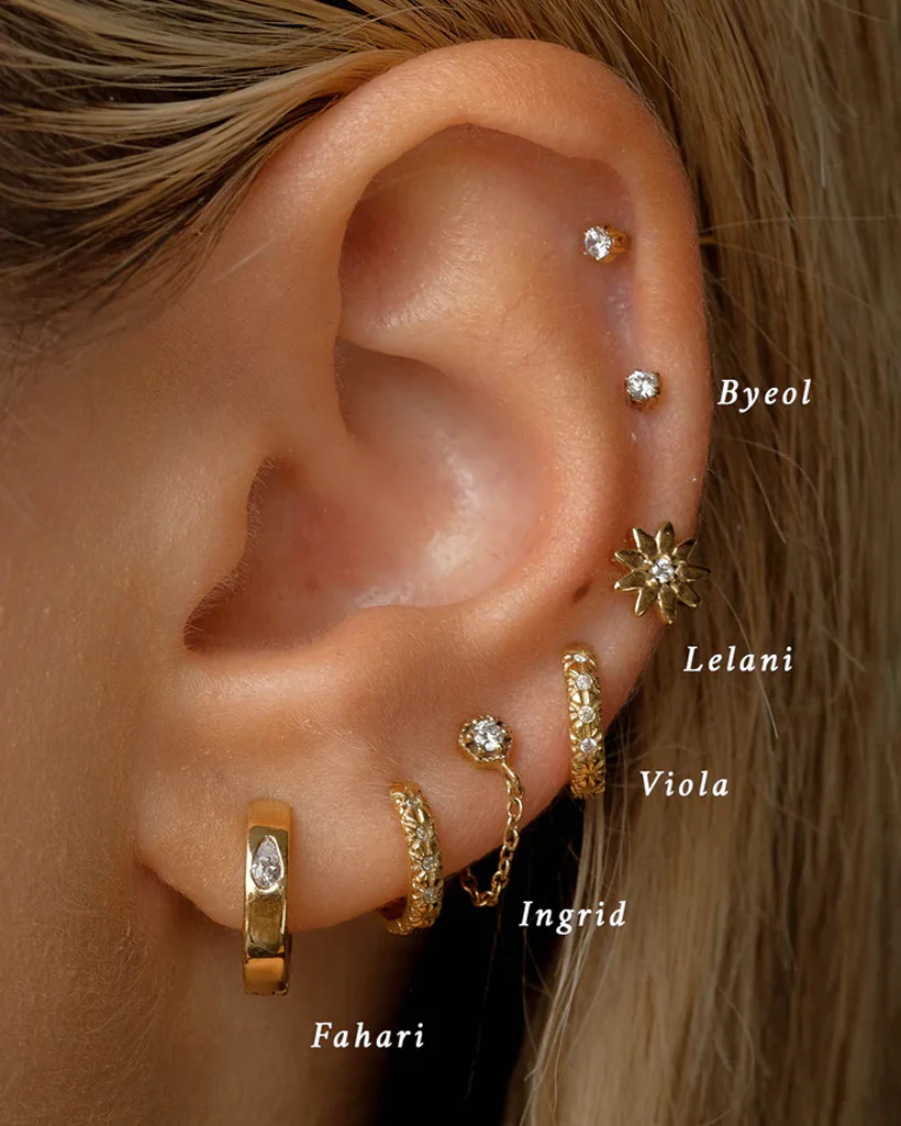 Viola Solid Gold Huggie Hoops - Image 4