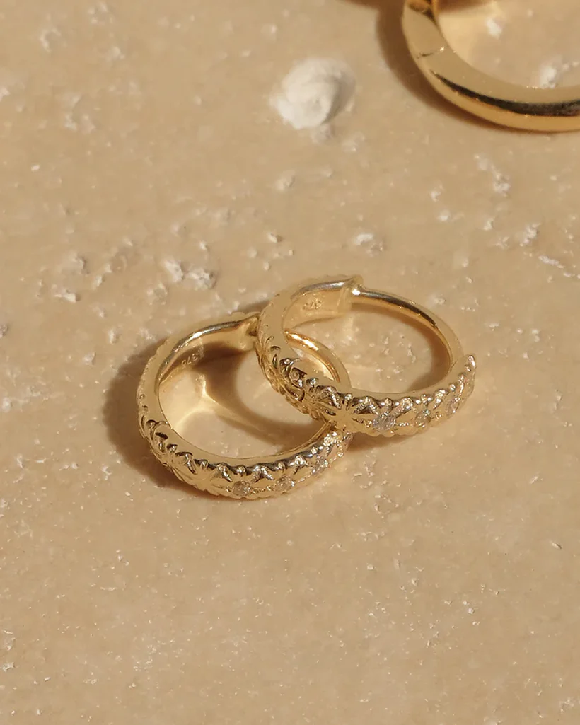 Viola Solid Gold Huggie Hoops - Image 5