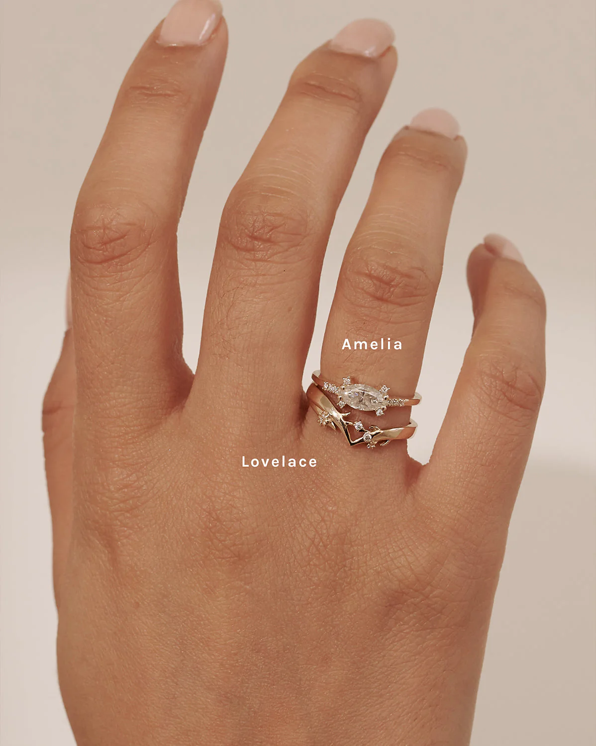 White Gold Amelia Marquise Ring - Image 3