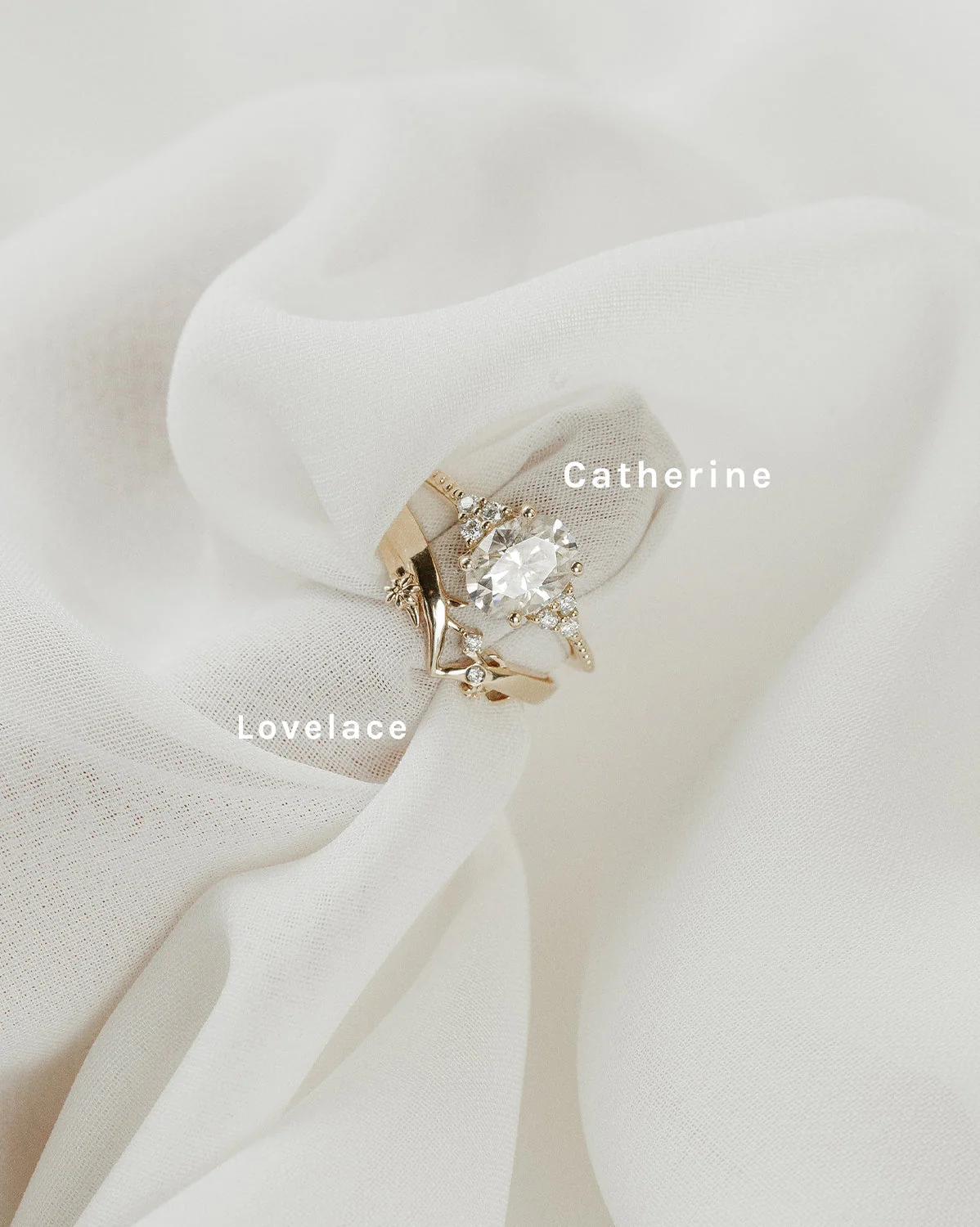 White Gold Lovelace Wishbone Ring - Image 7