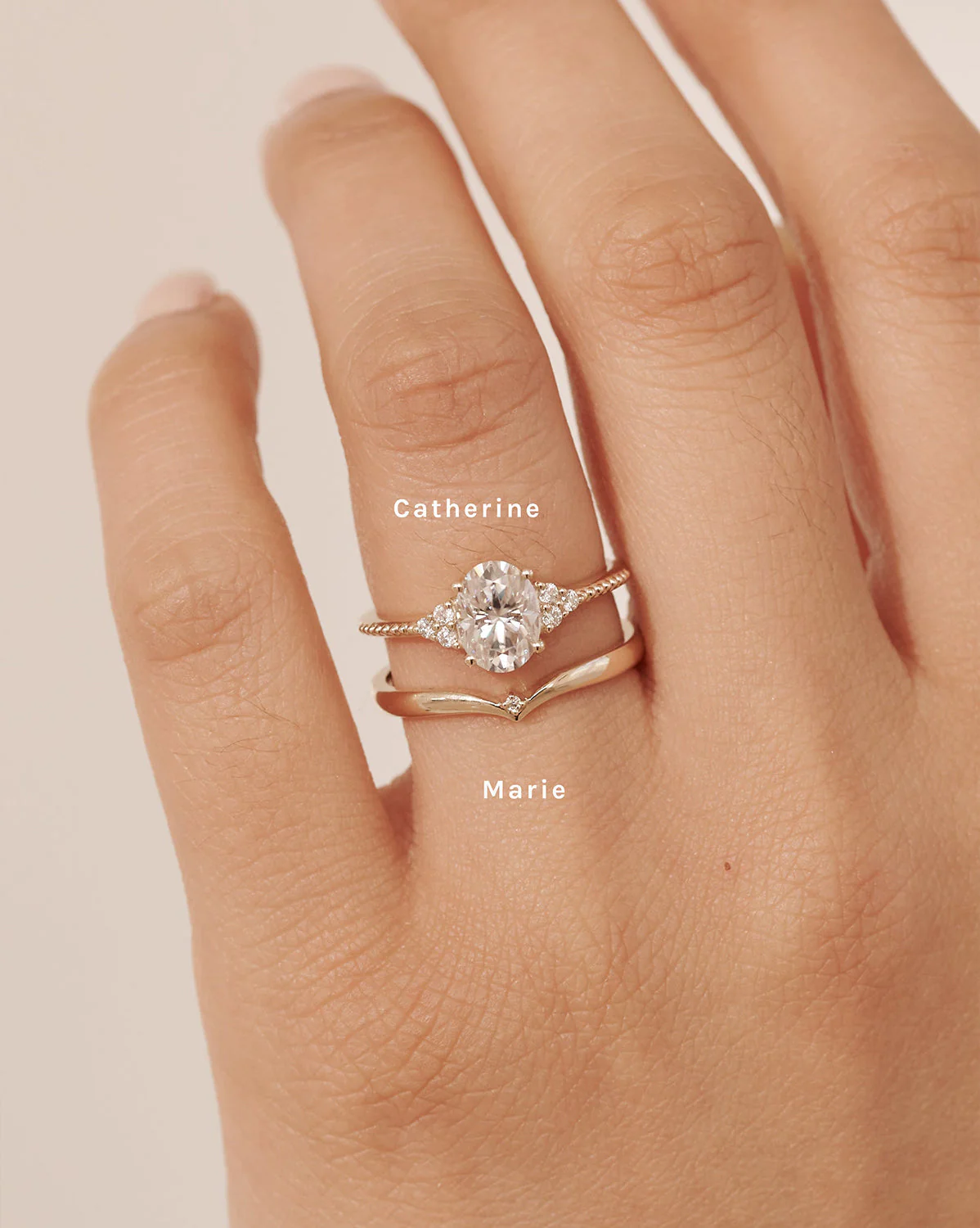 White Gold Marie Wishbone Ring - Image 8
