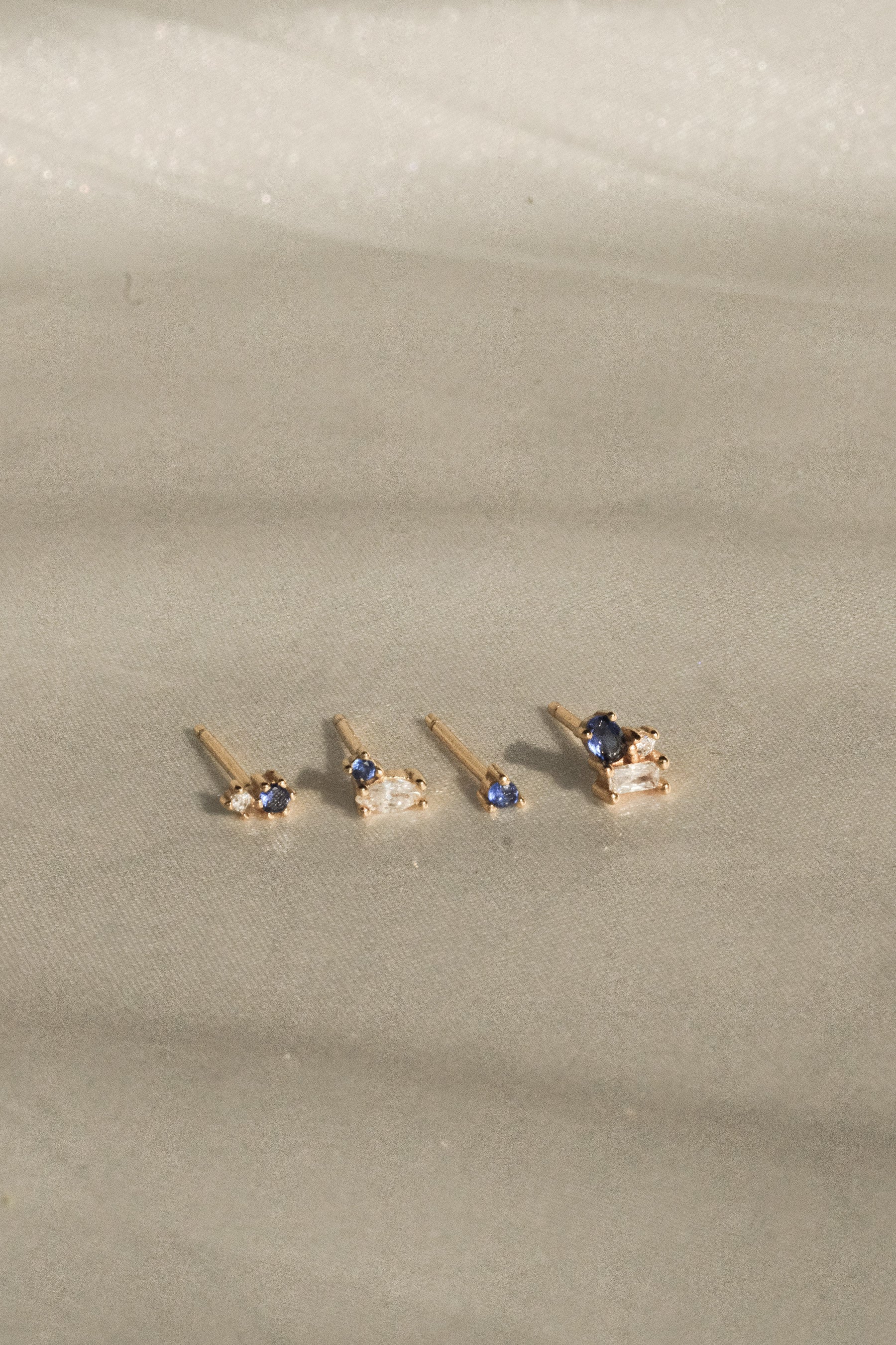 Yoru Blue Crystal Earrings Set - Image 3