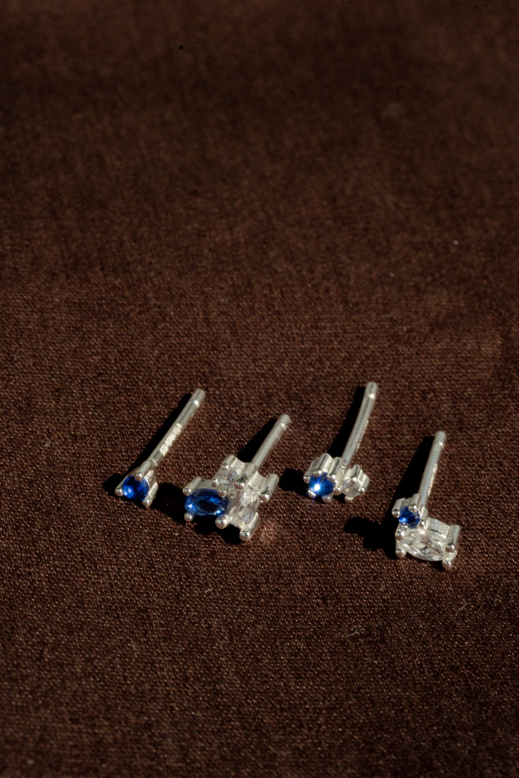 Yoru Blue Crystal Earrings Set - Sterling Silver - Image 8