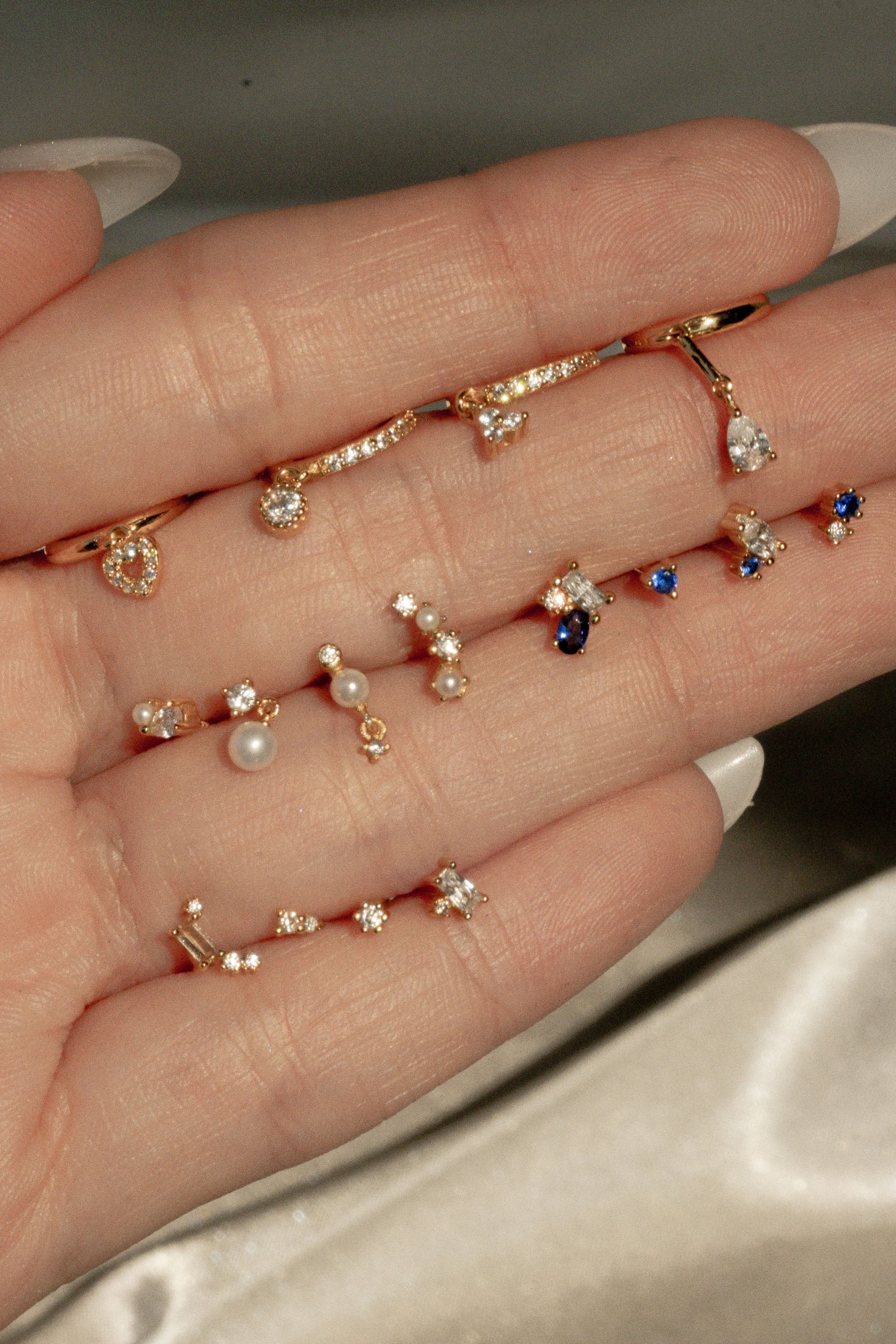 Yoru Blue Crystal Earrings Set - Sterling Silver - Image 9