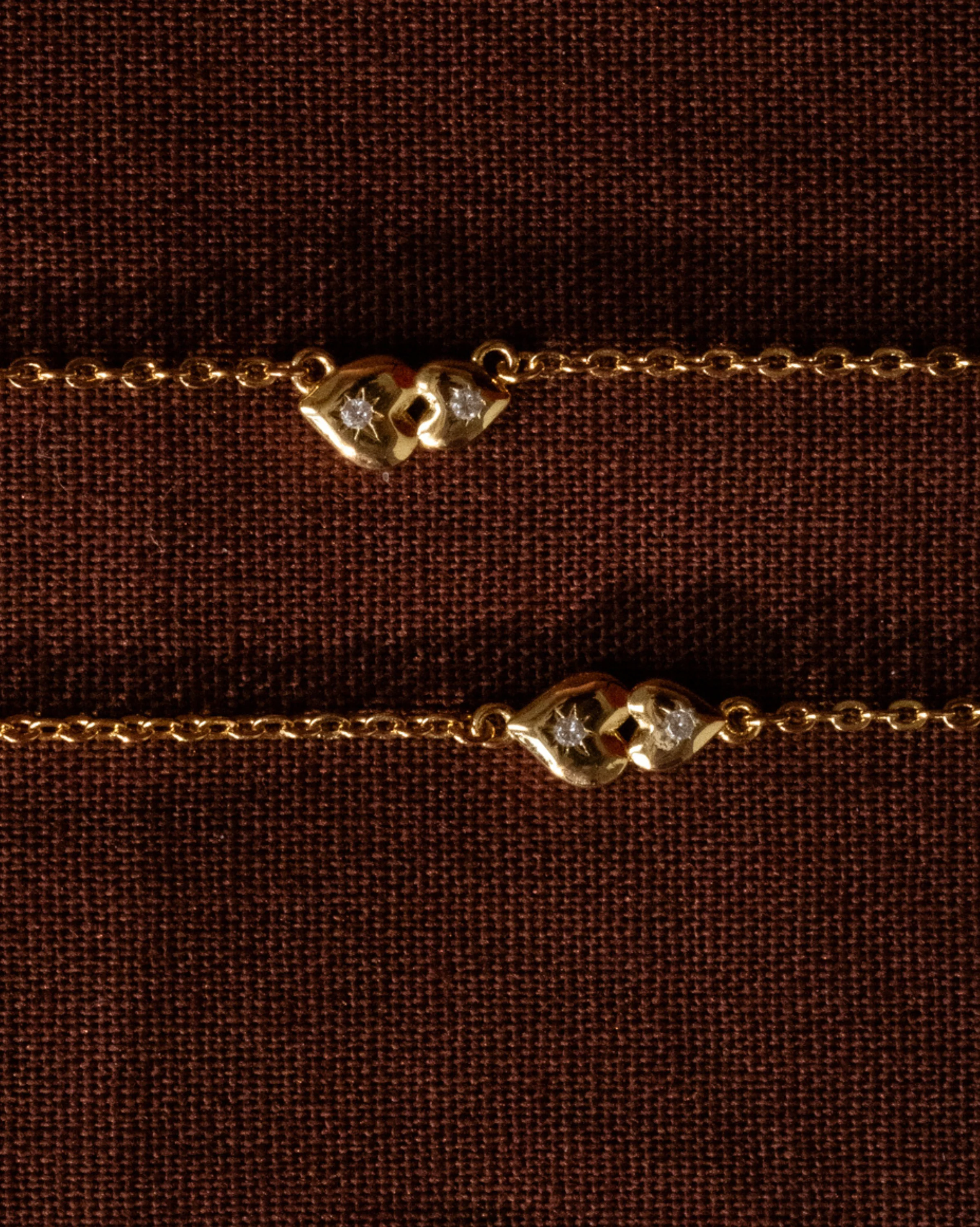 You And Me Solid Gold Hearts Necklace - Image 3