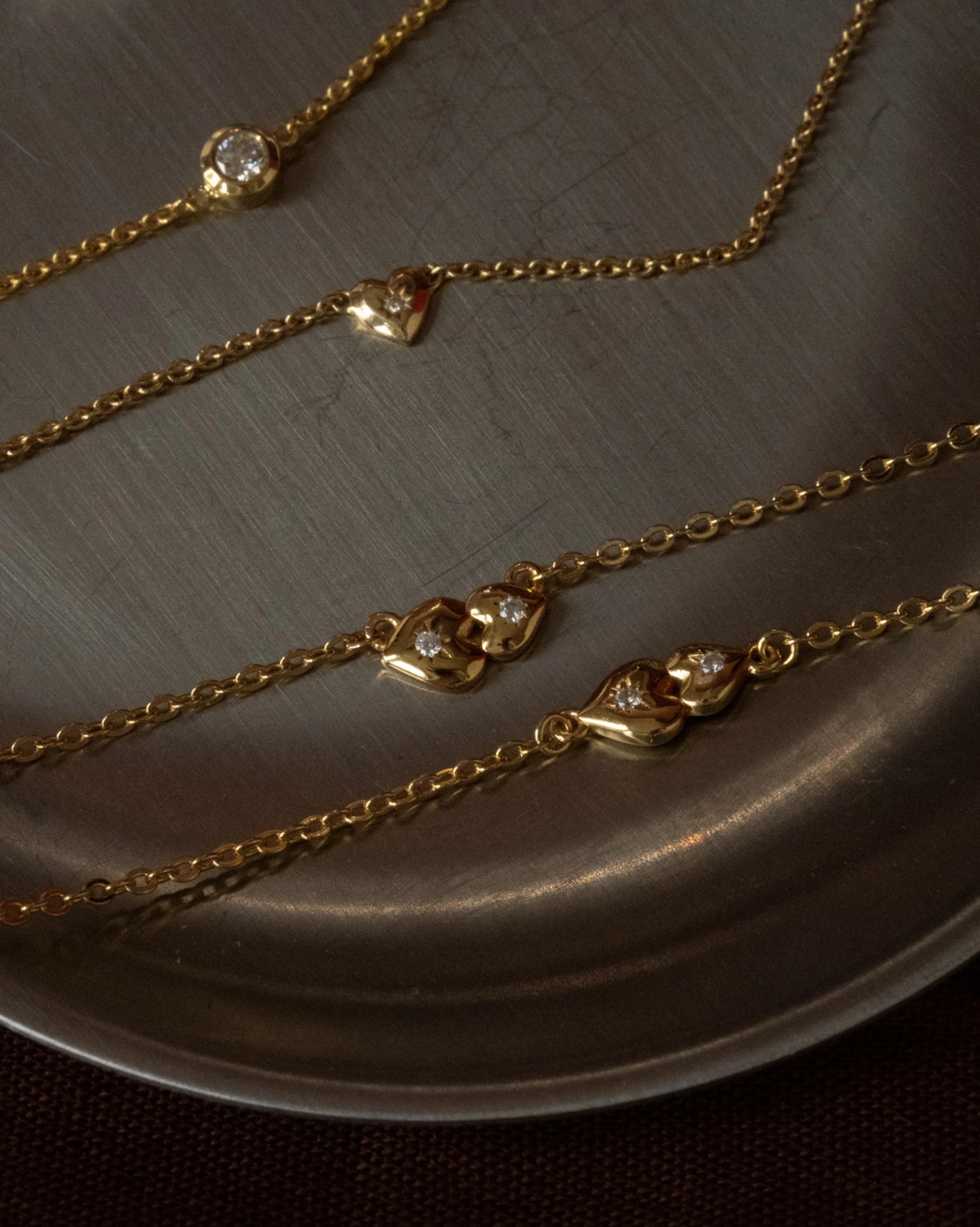 You And Me Solid Gold Hearts Necklace - Image 4