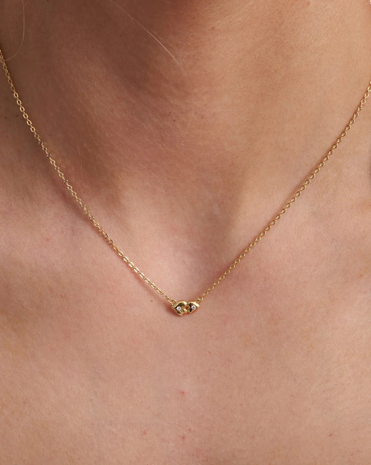 You And Me Solid Gold Hearts Necklace - Image 6