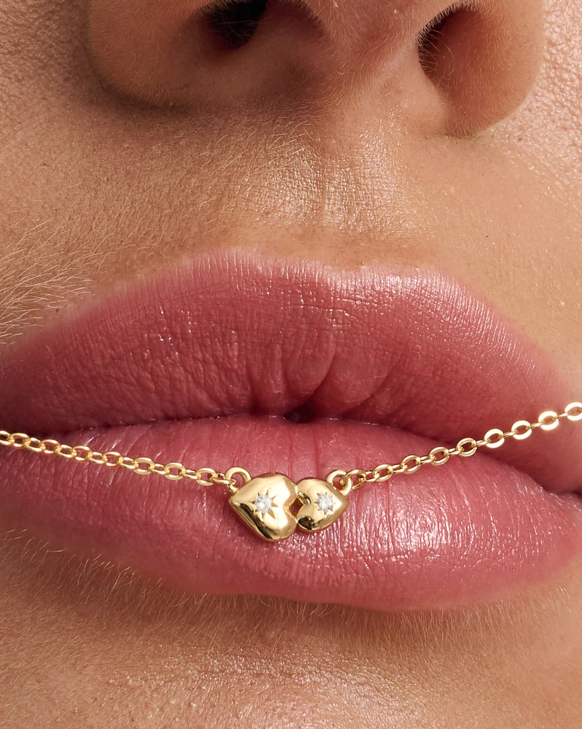 You And Me Solid Gold Hearts Necklace - Image 8