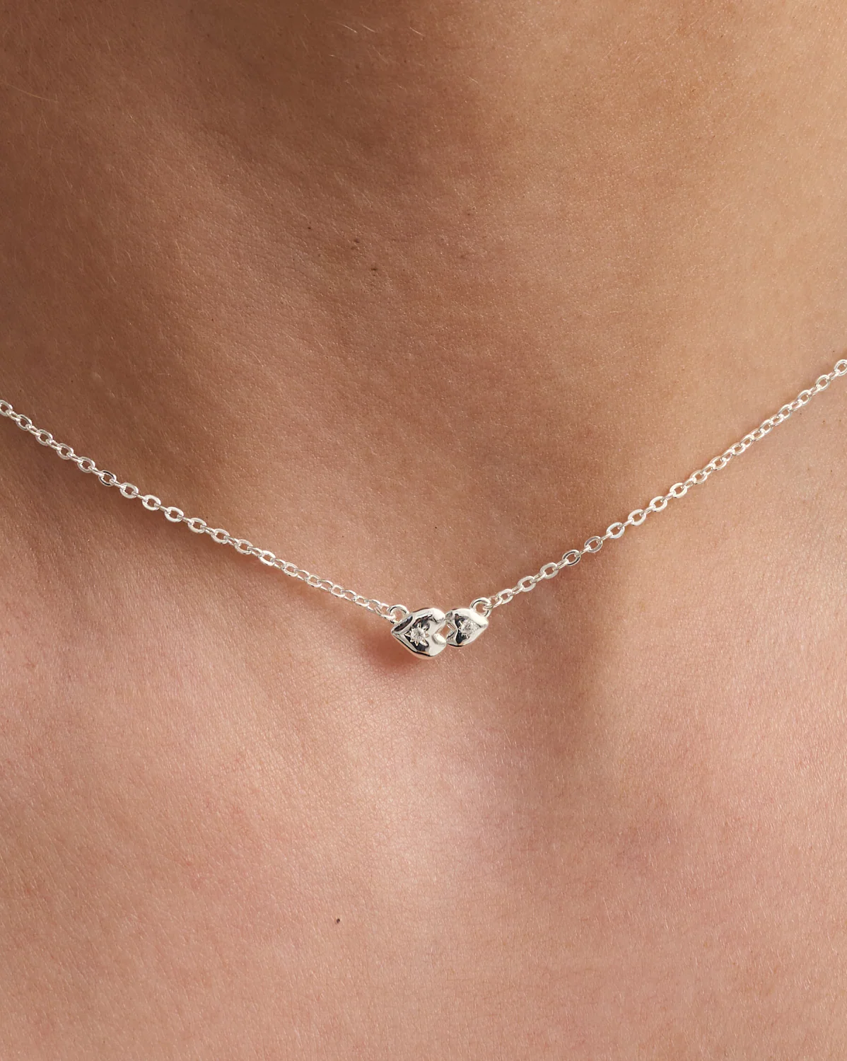 You And Me Dainty Hearts Necklace - Sterling Silver - Image 2