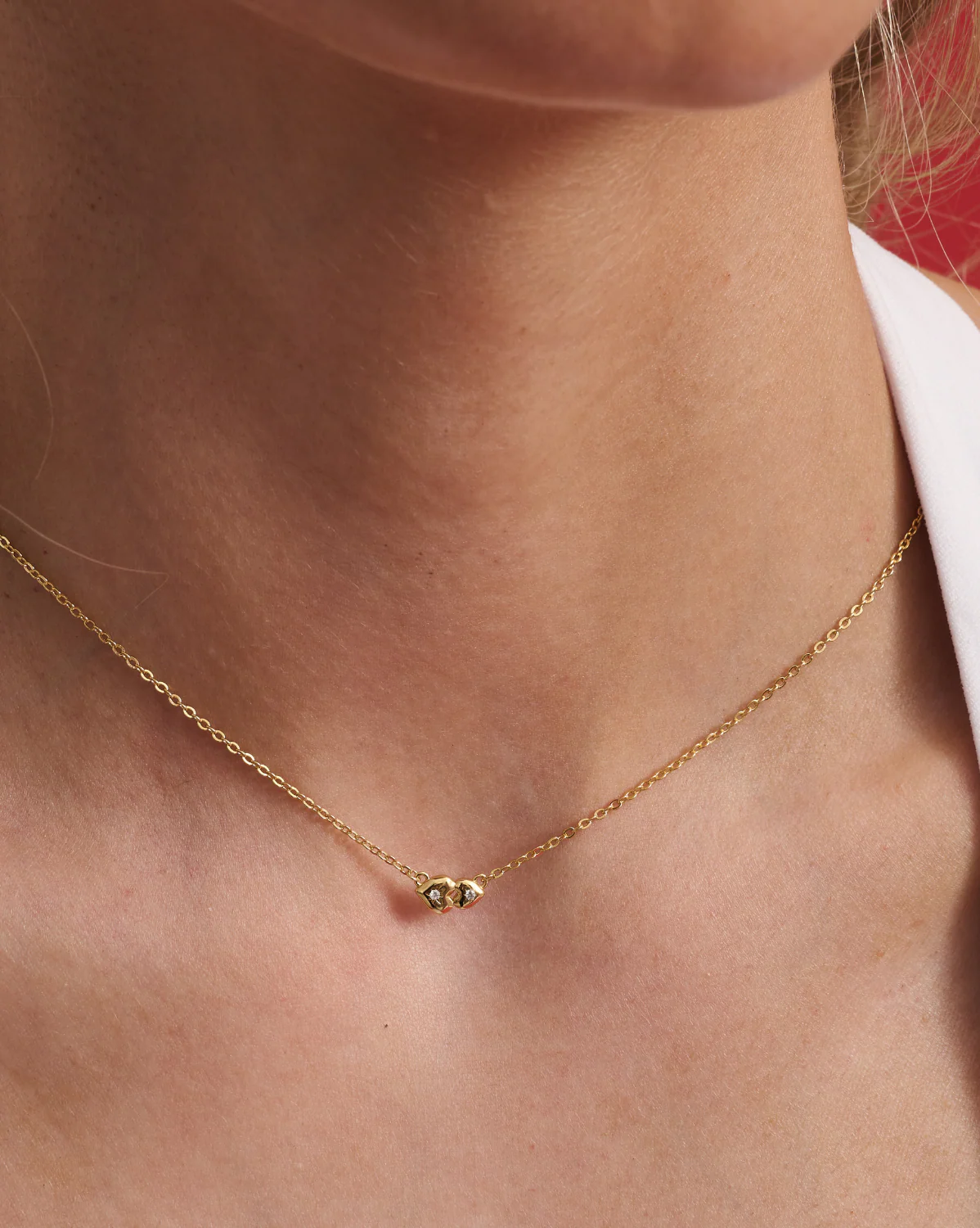 You And Me Solid Gold Hearts Necklace - Image 9