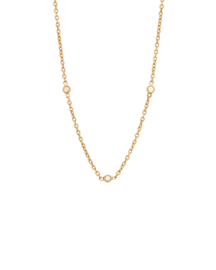Yuki Solid Gold Trio Diamond Necklace
