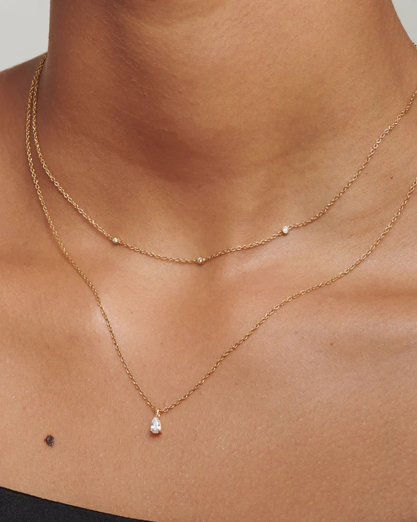 Yuki Solid Gold Trio Diamond Necklace - Image 2